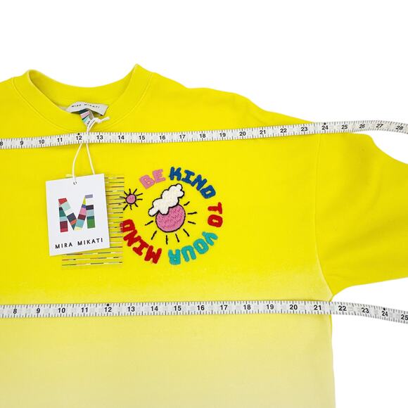 MIRA MIKATI Embroidered "Be Kind to Your Mind" Sweatshirt S - Picture 10 of 12